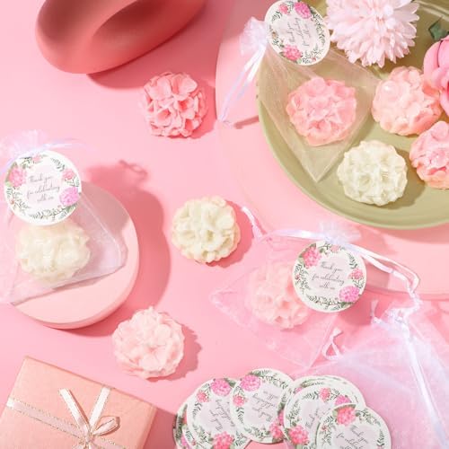 Demissle 24 Pack Flower Soap party Favors for guest, Hydrangea, Pink - Image 5