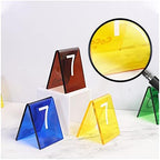 Acrylic Table Numbers, Tent Style Table Signs, Set of 6 Colorful Panel Desk Signs, Best for Rustic Receptions, Banquets Cafés Restaurants Hotel(Green 19 24) - Image 6