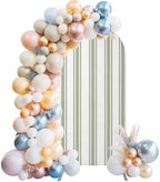 Strip Spandex Arch Backdrop Cover for Balloon Garland, Rustic Farmhouse Strip Green Double-Sided Chiara Backdrop Stand Cover, Elastic Background for Birthday Party, Baby Shower Decor 6.6FT - Image 3
