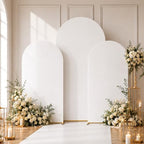 White Arch Cover 7.2ft 6.6ft 6ft Spandex Arch Backdrop Cover Set of 3 by Lrrtwer
