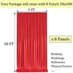 40ft x 10ft Wrinkle Free Red Backdrop Curtains for Parties, 8 Panels 5x10ft Silky Polyester Photo Backdrop Drapes for Christmas Weddings Birthday Party Photography Background Decor - Image 6