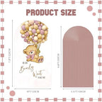 Tegeme 2 Pcs We Can Bearly Wait Backdrop Arch Covers Pink Teddy Bear Arch Covers Baby Shower Decorations 7.2 × 3.9 ft & 6.6 × 3.3 ft Stretchy Arched Wall Background for Baby Shower Party Decor Props - Image 2