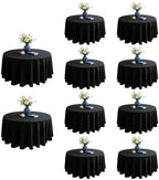 DRESSMAKER 10 Pack Round Tablecloth 90 Inch Black Cloth Fit 6FT Round Table by Dressmaker