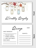 50 Blank RSVP Postcards Mason Jar Lights Print 4"X6" Response Cards,RSVP Reply Card for Wedding,Bridal Shower,Baby Shower - Image 4