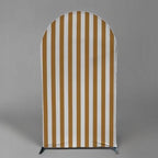 FiVan Arch Covers Brown Stripes Stretchy Backdrop for Birthday Baby Shower Party Decoration 3x6ft Baptism Background Props - Image 4