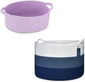 COMSE Small Woven Basket with Gift Bags and Ribbons, Gift Basket Empty, and Large Storage Basket, Large Blanket Baskets, Laundry Hampers by COMSE