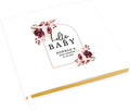 Andaz Press Personalized Baby Shower Guestbook with Gold Accents, Boho Arch Burgundy Florals Custom Guestbook, White Guest Sign-in Registry, 120 Pages 8.5" Memories Book for DIY Scrapbook Photo Album by AndazPress
