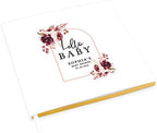 Andaz Press Personalized Baby Shower Guestbook with Gold Accents, Boho Arch Burgundy Florals Custom Guestbook, White Guest Sign-in Registry, 120 Pages 8.5" Memories Book for DIY Scrapbook Photo Album by AndazPress
