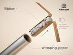 Vitalizart Matte Metallic Silver Wrapping Paper Set 30" Ribbons & Gift Tags - Image 3