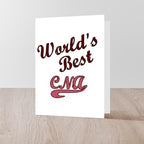 CafePress Worlds Best CNA Pink Greeting Card (20-pack), Note Card with Blank Inside, Birthday Card Matte - Image 4