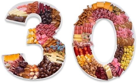 15in Cardboard Number Shape Box Fillable Tray, Food Charcuterie Board, Cupcake Sweet Party Decor (Number 30) by Alkiuyfv