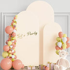 Wokceer Arch Backdrop Cover Arch Covers Strethy Backdrop Set of 3 Beige - Image 3