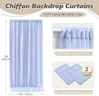 10ft x 10ft Baby Blue Backdrop Curtains, Wrinkle-Free Sheer Chiffon Fabric Photo Backdrop Draping Fabric for Wedding Arch Baby Shower Gender Reveal Photography Decorations - Image 3