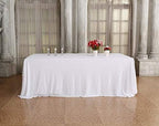 SquarePie Sequin Tablecloth 90x132 Inch White for Wedding Party - Image 3