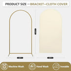 Arch Backdrop Stand and Cover Set, Metal Balloon Arch Backdrop 7.2ft, Gold Arched Stand Frame for Wedding, Parties,Birthday, Backdrop Decorations (Beige,7.2ft) - Image 2
