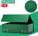 LIFELUM Dark Green Magnetic Gift Box for Christmas, 13.85"x8.35"x4.45" - Image 4