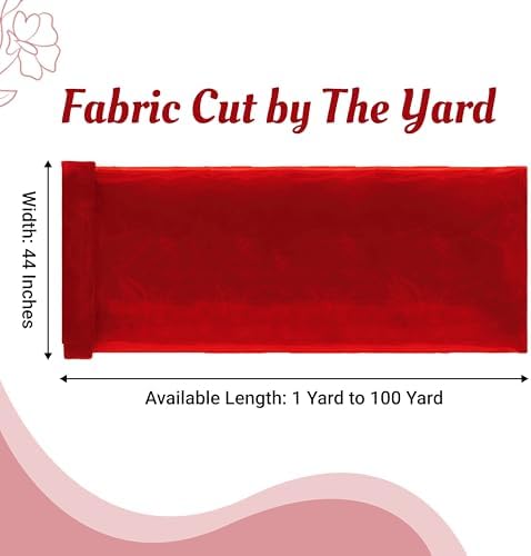 50 Yard Organza Fabric 44" Wide for Wedding Event Décor - Red - Image 2