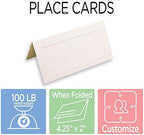 JAM PAPER Foldover Wedding Table Place Cards - 2 x 4 1/4 - Off White with Embossed Border - 100/Pack - Image 3