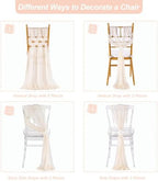 Champagne Chair Sashes Wedding Decorations: 32 Panels Champagne Church Chair Draping Fabric - Baby Shower Banquet Hotel Chairs Decor - Image 5