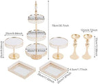 7 Pcs Crystal Cake Display Stand with Mirror, Round Dessert Display Stand - Image 2