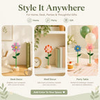 11 PCS Double‑Sided Wildflower Decorations with Wooden Base felt flowers - Image 7