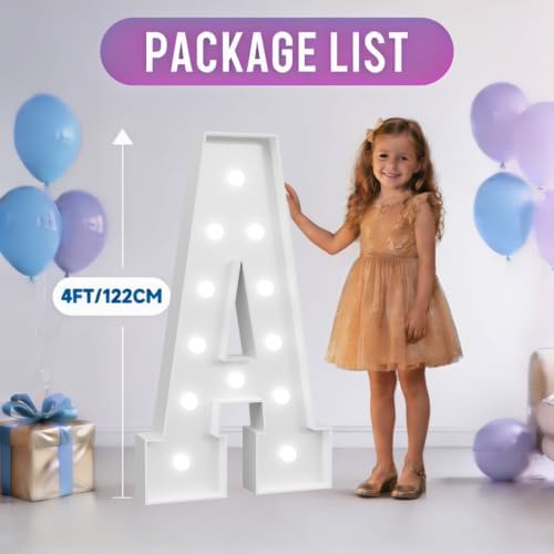 Baby Marquee Letters, 4FT White Lights Baby Shower Decorations - Image 3