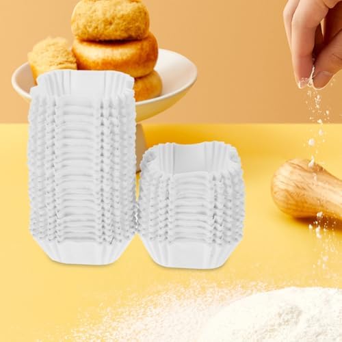 Square Paper Cupcake Liners 2000pcs White Baking Cups - Image 4