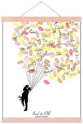 Personalized Wedding Gift Fingerprint Guest Book Canvas Wedding Favors for Party Anniversary Decorations DIY Thumbprint Signature Painting Ready to Hang-60x90cm by Unknown