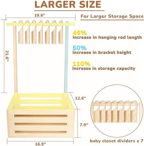 Wooden Baby Storage Crate Closet with Handles, Nursery Decor - Image 3