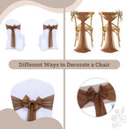 MDS Pack of 75 Chiffon Chair Sashes for Wedding & Event Décor - Mocha - Image 4