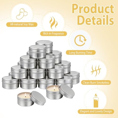 50 Pcs 2oz Bulk Mini Eucalyptus Scented Soy Candle Set, Wedding Favors for Guests, Natural Soy Wax, Perfect for Party Favors, Home Decor & Event Supplies - Image 3