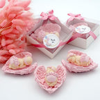 Pink Baby Shower Favor Set, 16 ceramic Angel with Wings, Girl boy Gender Reveal Thank You Tags, Baptism & Communion Favors (Pink) by GiftUp