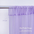10x10ft Purple Backdrop Curtain with Lights String for Parites, Sheer Photo Backdrop Drapes Tulle Curtains for Wedding Baby Shower Birthday Party Photo Shoot Decorations - Image 7