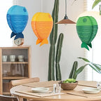 Fish 6pcs Mermaid Fish Shaped Hanging Nautical Party Decoration Supplies for Baby Shower Birthday - Image 3