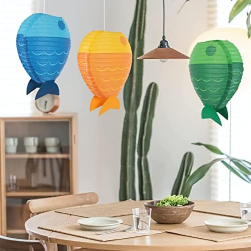 Fish 6pcs Mermaid Fish Shaped Hanging Nautical Party Decoration Supplies for Baby Shower Birthday - Image 3