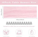 Light Pink 12 Pcs Cheesecloth Table Runner 10FT Runner for Tables Gauze Fabric 35 x 120 Inches Long Boho Table Runner Decoration Rustic Sheer Runner for Wedding Birthday Baby Shower Party (Light Pink) - Image 3