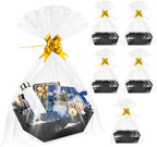 EVELOMO 6 Pack Empty Gift Baskets to Fill - 10" x 8" Large Baskets for Gifts Empty, Sturdy DIY Gifts Baskets Sets with 500g Crinkle Cut Papers for Birthdays Weddings Parties & Holidays (Black) by EVELOMO
