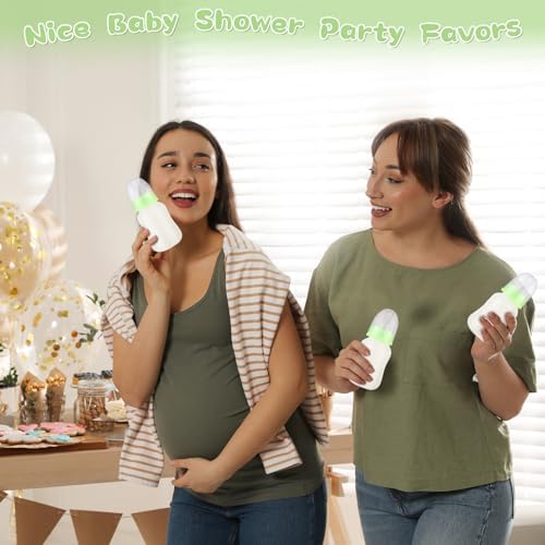 SiliFine 30 Pcs Baby Shower Favor Party Bottle Chug Game, Green - Image 6