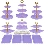 Pack of 11 NWK Cake Stand Set of Cupcake Stand, Tray & Table Cloth (Purple) - Image 6