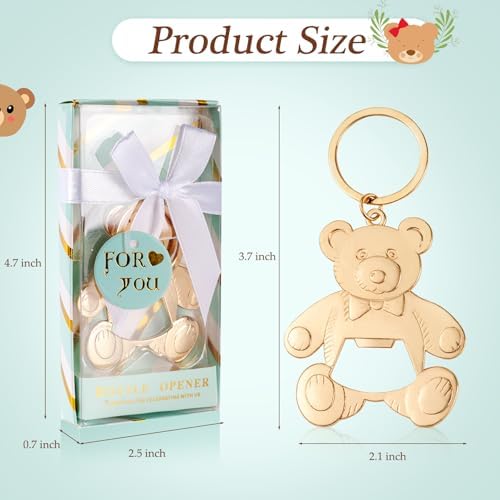 package of 24 Bear shower bottle openers, Baby shower bottle openers, baby shower gifts, gifts for guests（green） - Image 2