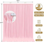 10x10ft Pink Backdrop Curtain Panels for Parties - Wrinkle Free Polyester Photo Curtain Backdrop Wedding Back Drop Fabric Drapes for Party Decorations Background for Photography - Image 6