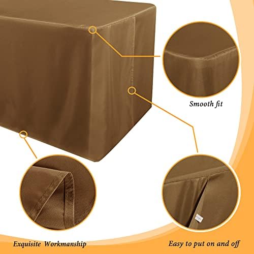 Obstal 2 Pack 8ft Tablecloths for Rectangle Tables, Coffee - Image 4