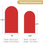 Black and Red Arch Backdrop Cover 7.2FT 6FT Wedding Arch Covers Stretchy Backdrop Set of 2 Spandex Fitted Double-Color Fabric Backdrops for Party Baby Shower Birthday Decoration - Image 7