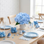 Set of 6 Artificial Flower Table Centerpieces (Light Blue, 6 X Flower Table Centerpieces) - Image 6