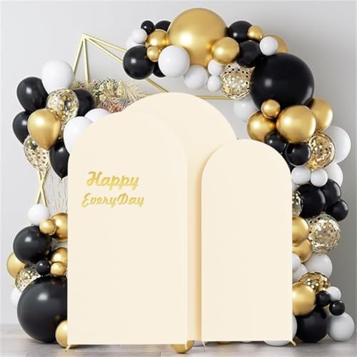 HAINARverS Set of 3 Stretchy Arch Backdrop Covers, Beige, 6/6.6/7.2FT - Image 2