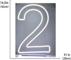 LED Neon Signs Number 2 Birthdays Decor Neon Lights Party USB Plus Battery Case Light up your baby's birthday with our Neon Number Two Sign (Number 2) - Image 3