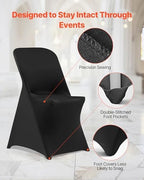 VEVOR Chair Covers, Polyester Spandex Chair Cover, Stretch Slipcovers for Wedding Party Dining Banquet Flat-Front Chair Covers (Black-c-XL, 30PCS) - Image 6