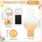 50 Sets Bear Baby Shower Favors Baby Shower Bottle Opener Favors Thank You Handheld Bottle Opener with Wax Sticker Gift Box for Guests Wedding Return Gifts - Image 2