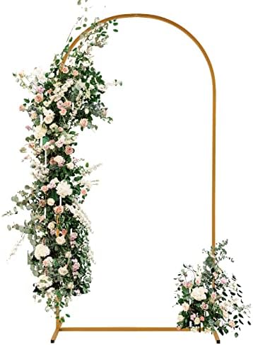 Outvita 6.6ft Wedding Arch, Metal Backdrop Stand Wedding Ballon Arch Frame Decoration Support Stand for Ceremony Indoor Outdoor Party Event Baby Shower by Outvita