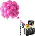 Bezente Pearl Hot Pink Balloons Latex Party Balloons - 100 Pack 12 inch Round Helium Magenta Fuchsia Dark Pink Balloons and Electric Balloon Pump Multiple by Bezente